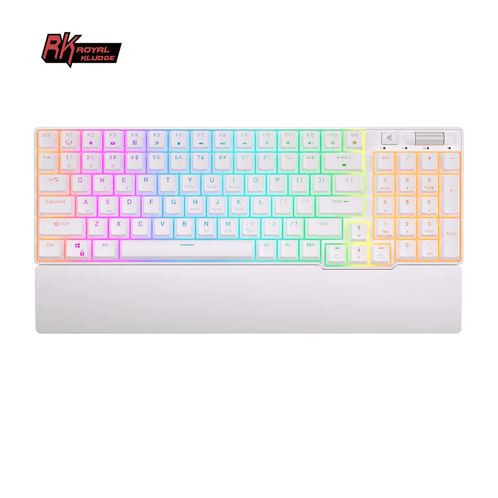 

RK ROYAL KLUDGE RK96 RGB Tri-Mode BT5.0/2.4G/USB-C Hot-Swappable Mechanical Keyboard 96 Keys Bluetooth Wireless Gaming Keyboard