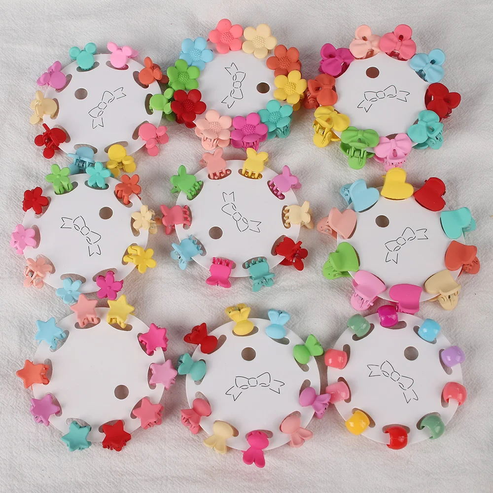 10PCS Candy Flower Star Small Crab Hair Claw Clips Girls Children Cute Mini Mickey Crown Hairpins Kids Hair Accessories Set Gift