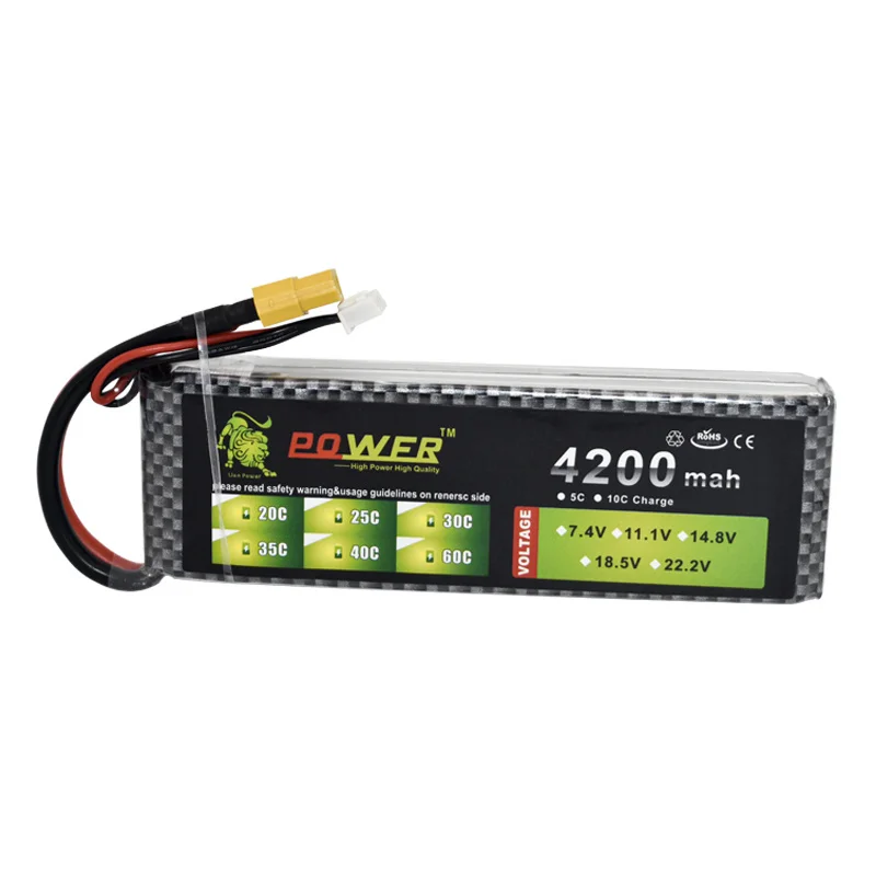 2S Lipo Battery 7.4v 1500/2200/3000/3800/4200/5200/5500/6000mAh 7.4V Dean T XT60 EC5 TRX Plug RC Parts 2S Rechargeable battery