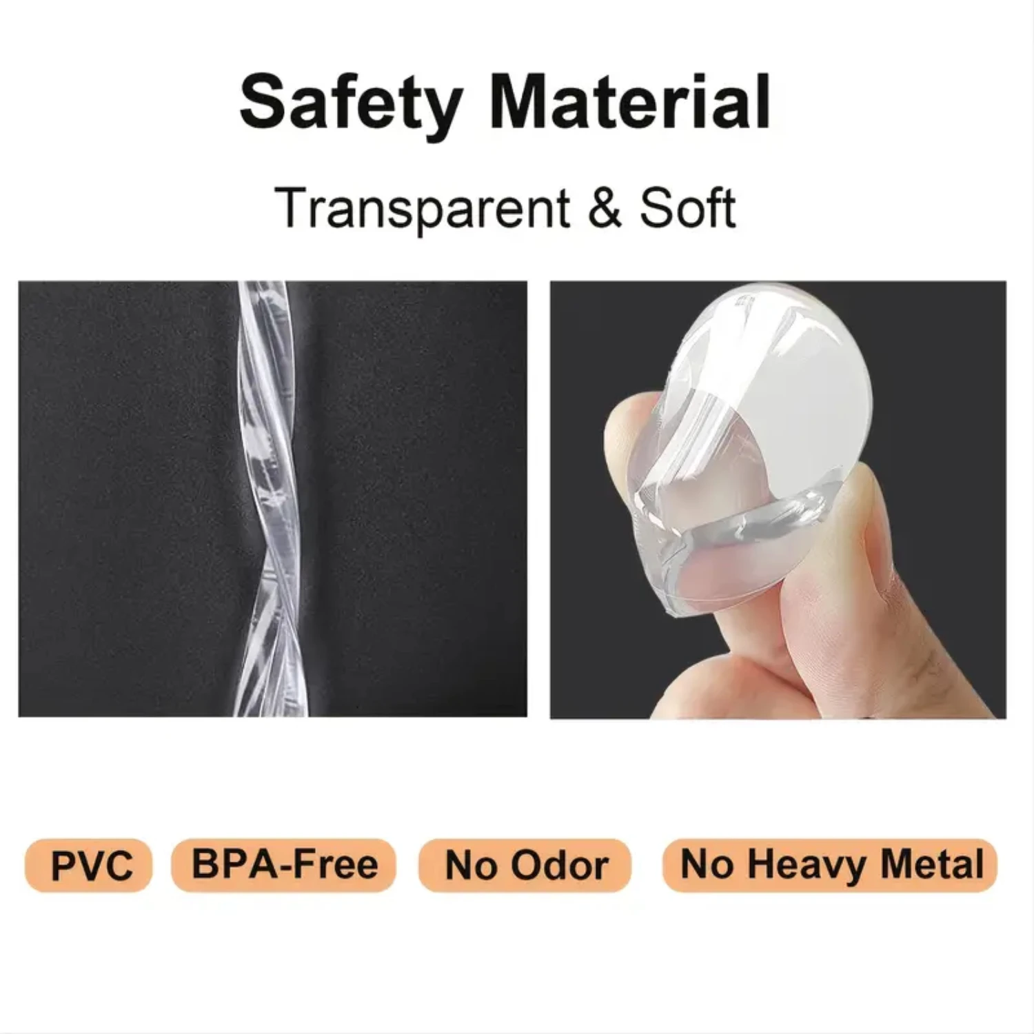 Baby Contrast Corner Baby Proofing, 9.8ft(3M) Clear Edge Protector Strip And 4PCS Transparent Round Corner Protectors Guards For