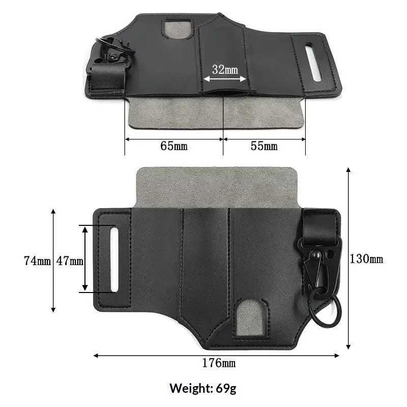 1Pcs Portable Tool Organizer Leather Holster Tactical EDC Tool Holder Leather Waist Pack Knife Sheath Flashlight Keychain Holder