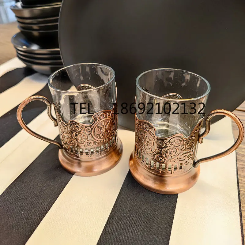 Russian Iron Teacup European Hollow Water Cup Commercial Creative Glass D Teacup Nstalgic Thermal Insulall Turkeytion MetoReal