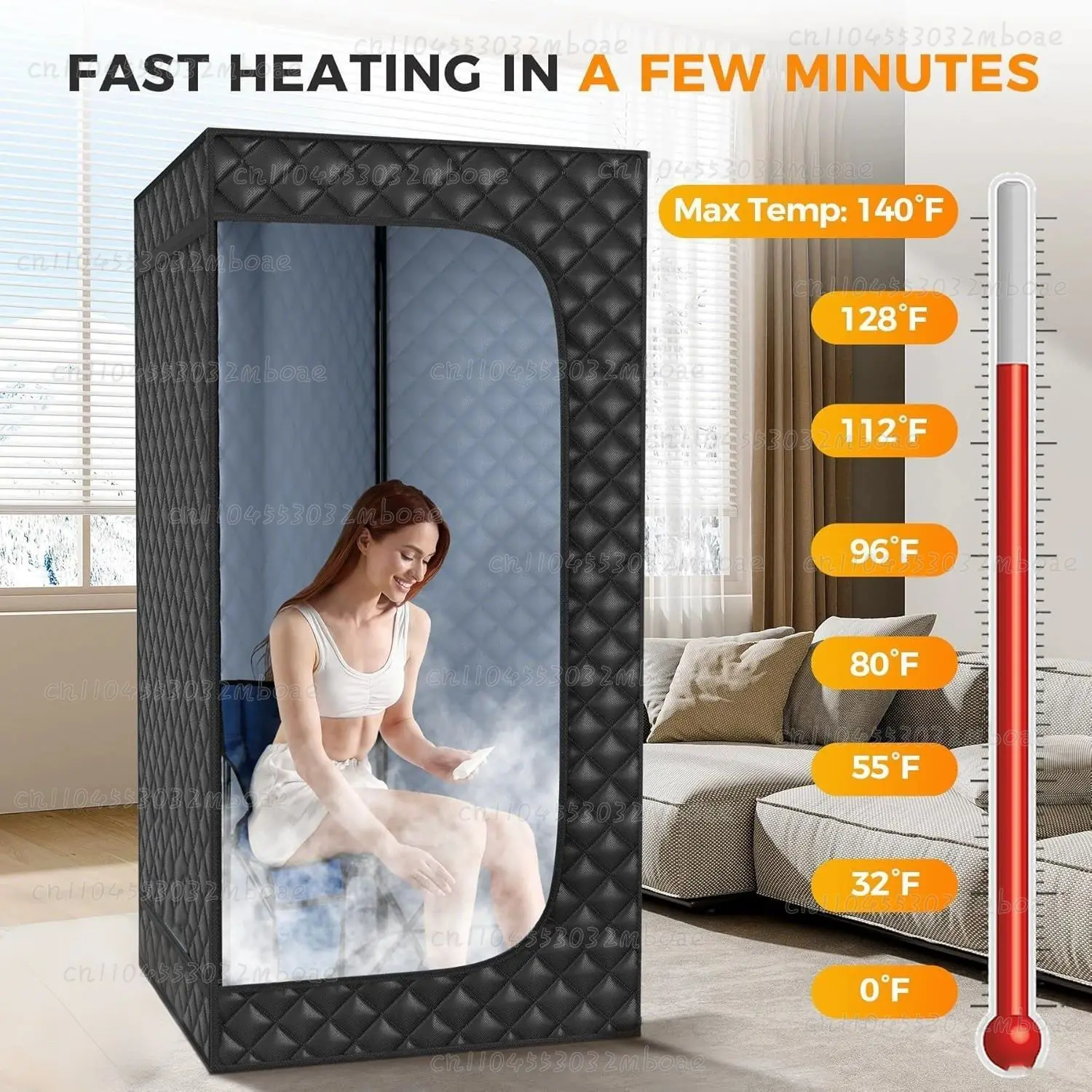 Home Use Rectangular Full Body Sauna Box Detachable Steam Box Foldable Portable