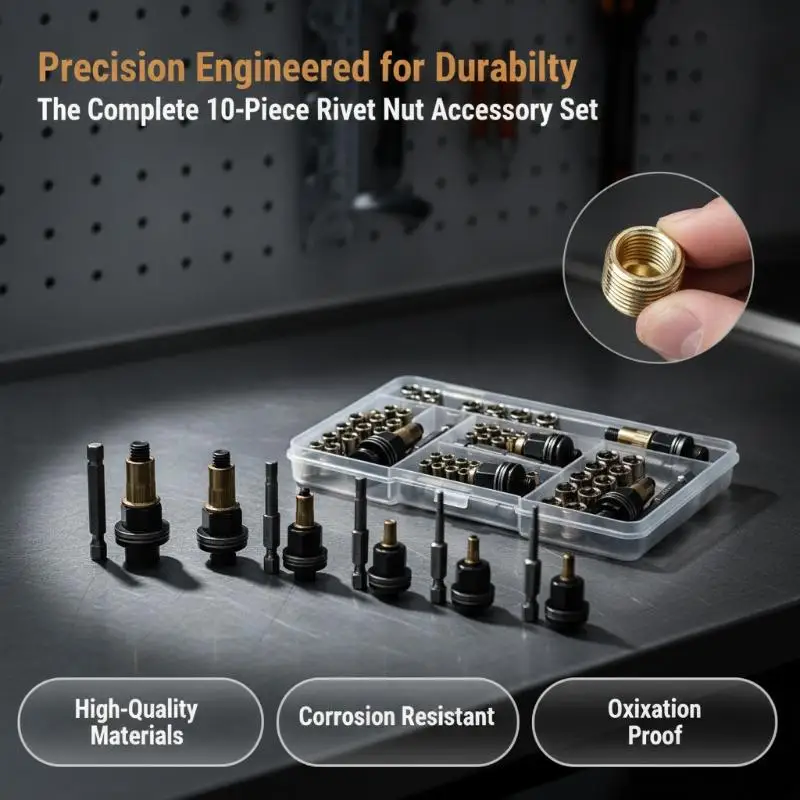 NEW 1Set Hand Rivet Nut Tool Fasteners Nut Head Adapter For M3-M12 Electric Riveting Machine Manual Rivet Tool