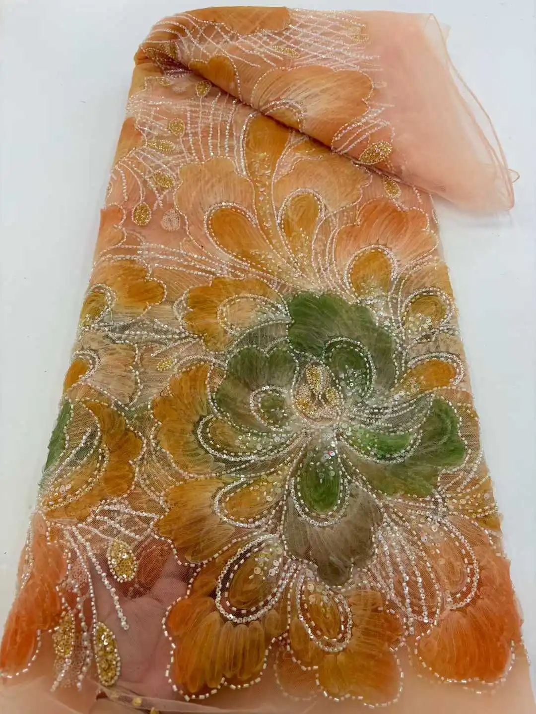 

Элитная нигерийская африканская кружевная ткань с бисером и высококачественной вышивкой пайетками, французское кружево 2026 года для шитья, новейший дизайн