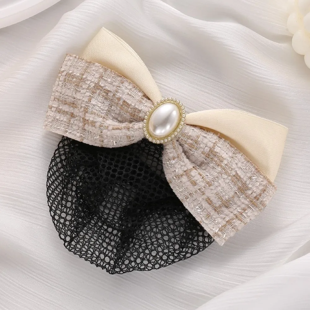 New Elegant Net Bun Hair Cover Fine Mesh Black Color Bun Snood Hair Clip Crochet Loose Mesh Nurses Spring Clip Formal Events