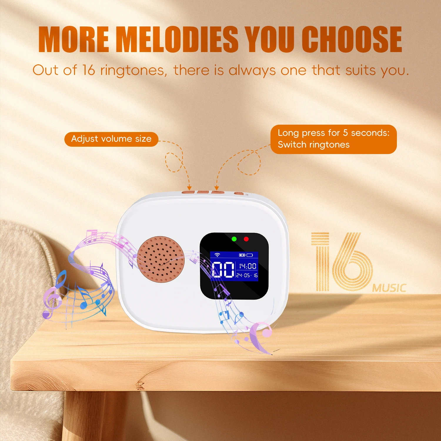 Emergency Call Button for Seniors, Tuya WiFi Alarm System Home, Seniors Emergency Call Receiver x 1 + Call Button x 2, Compatib