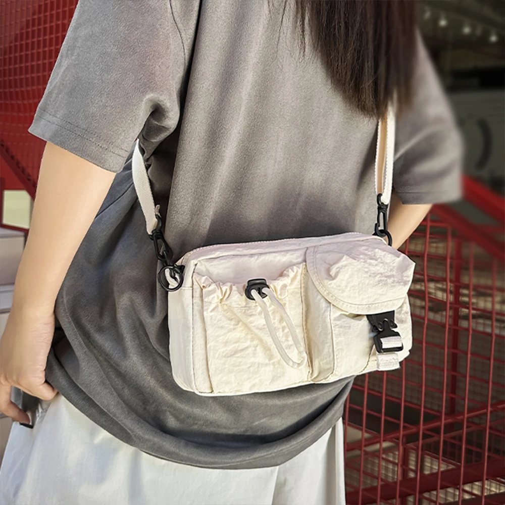 Sport-Umhängetasche, Design im Arbeitsbekleidungsstil, einzelne Umhängetasche, multifunktionale leichte Brusttasche, Handytasche – Detail 9