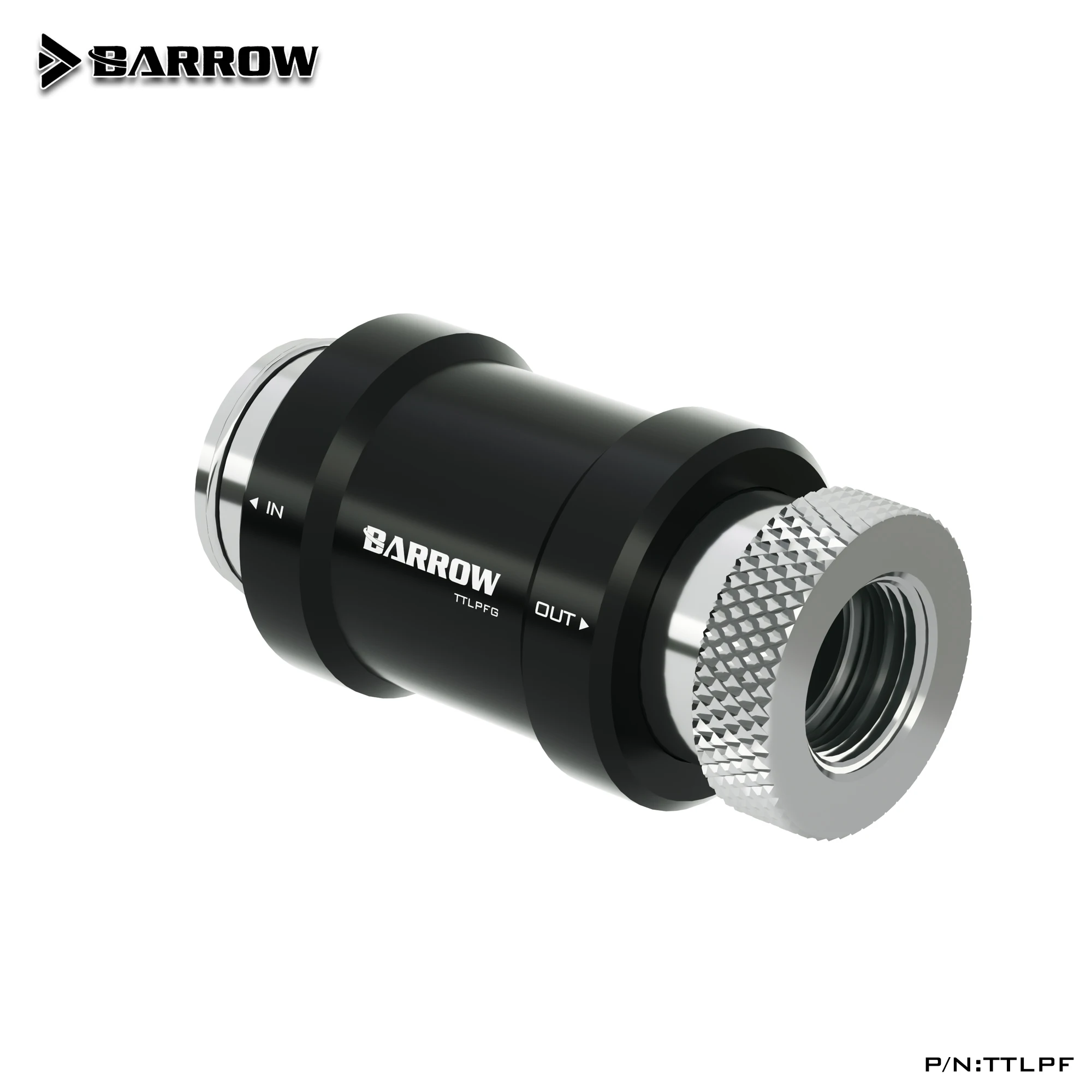 Barrow TTLPF Flat Push Type Check Valve Double Inner Thread Part for Water Cooling Computer Internal Thread Interface
