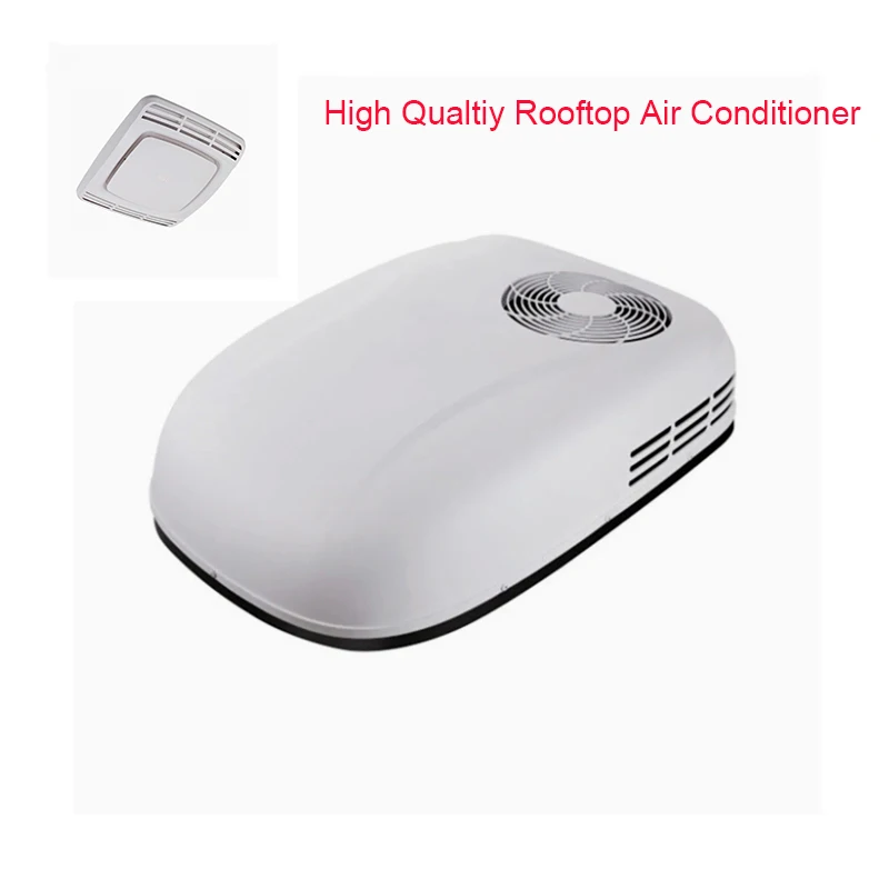 مكيف هواء شاحنة DC12V هادئ وحدة تيار متردد عالمية RV على السطح تبريد سريع لوقوف السيارات 1800-2100 وات سعة التبريد R134a