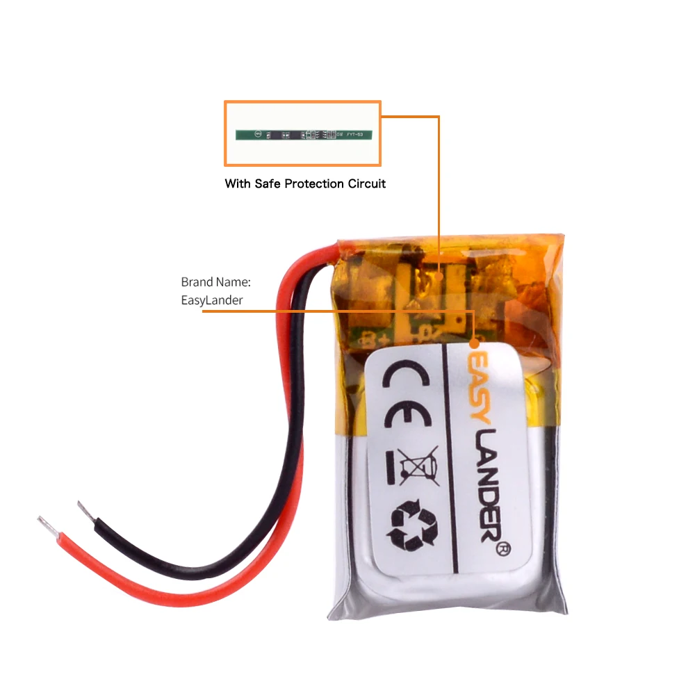 10pcs/ lot 501015 3.7V 60mAh Rechargeable Lithium Li-ion Li Polymer Battery Lipo Batteries For MP4  Earphone Video Pen GPS