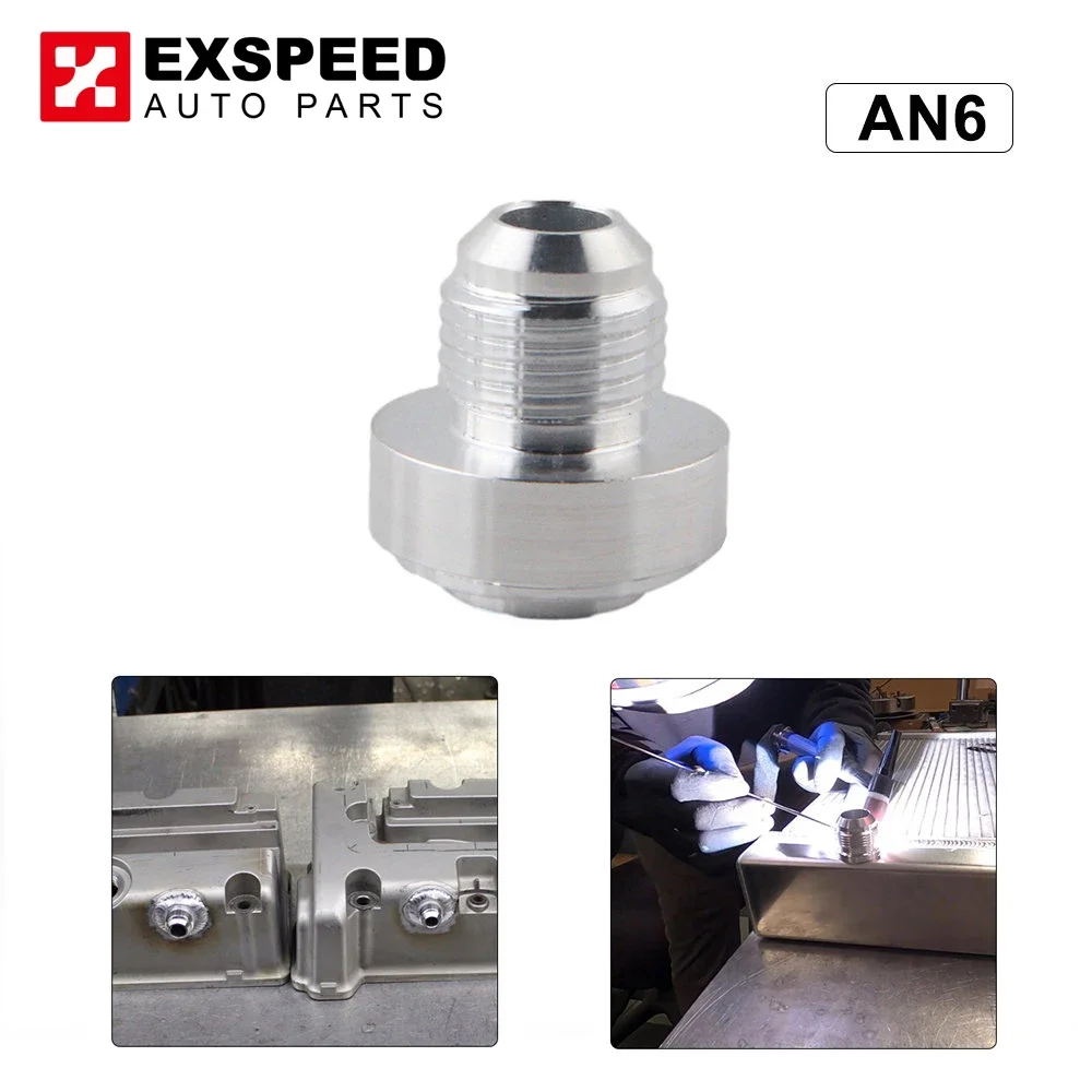 

Top Quality Aluminum AN6-AN Straight Male Weld Fitting Adapter Weld Bung Nitrous Hose Fitting Silver JT1506