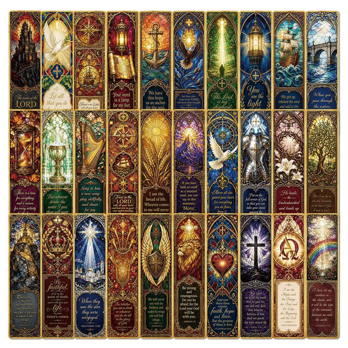 30PCS Book Stained Glass Bible Ideas Card Reading Graduation Student Graffiti Stationery Page Bookmarks  Stationery Supplies