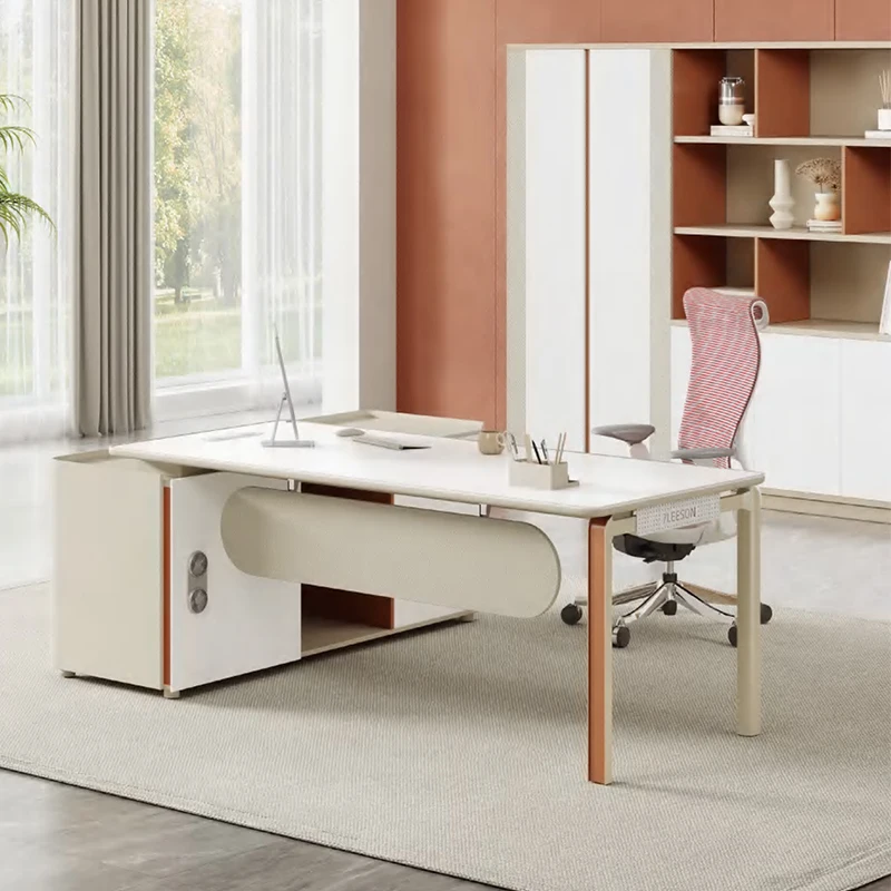 Luxurious Modern Quality Simple Pengpai Office Manager Table Wooden MDF Panel Waterproof Scratch Resistant 25mm Thick for Office