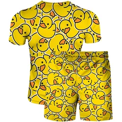 Ducks Leopard 3D Print TShirts Shorts Sets kids Fashion Flower Oversized Short Sleeve TShirt Pants Set Boys Girls Suits Clothing