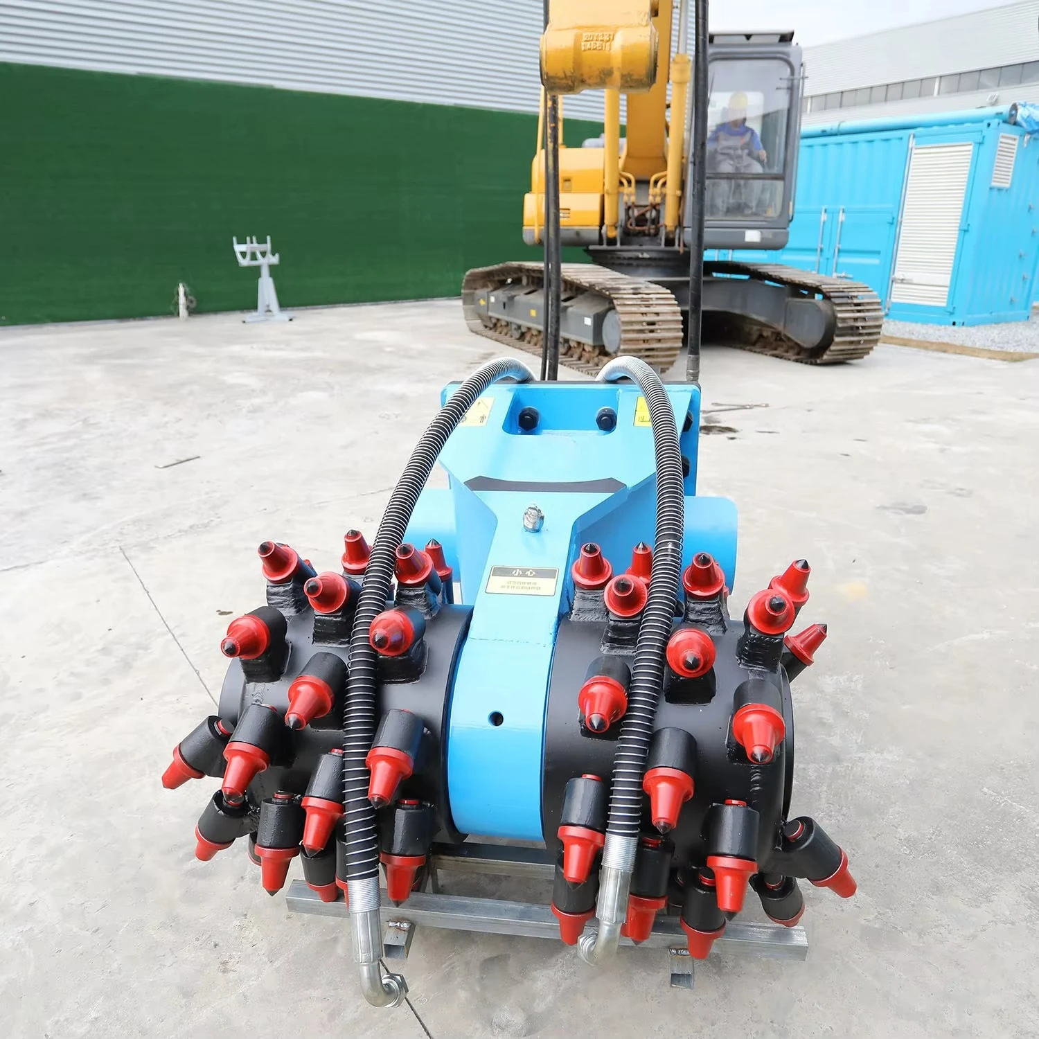 Rotary Drum Cutter Hydraulic Milling Attachment Drum Cutter Hydraulic Drum Cutter Exchangeable Teeth for 20-30 Ton Excavator