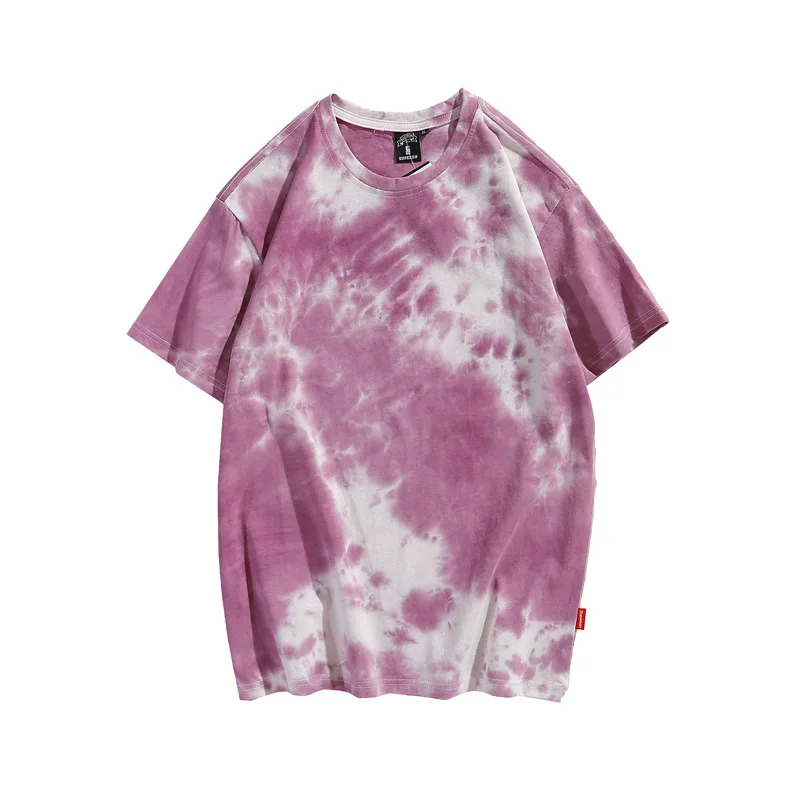 2024 Tie Dyed Tshirt Instagram European American Fashion Brand Gradient Short Sleeve Women Summer Korean Loose Top Streetwear