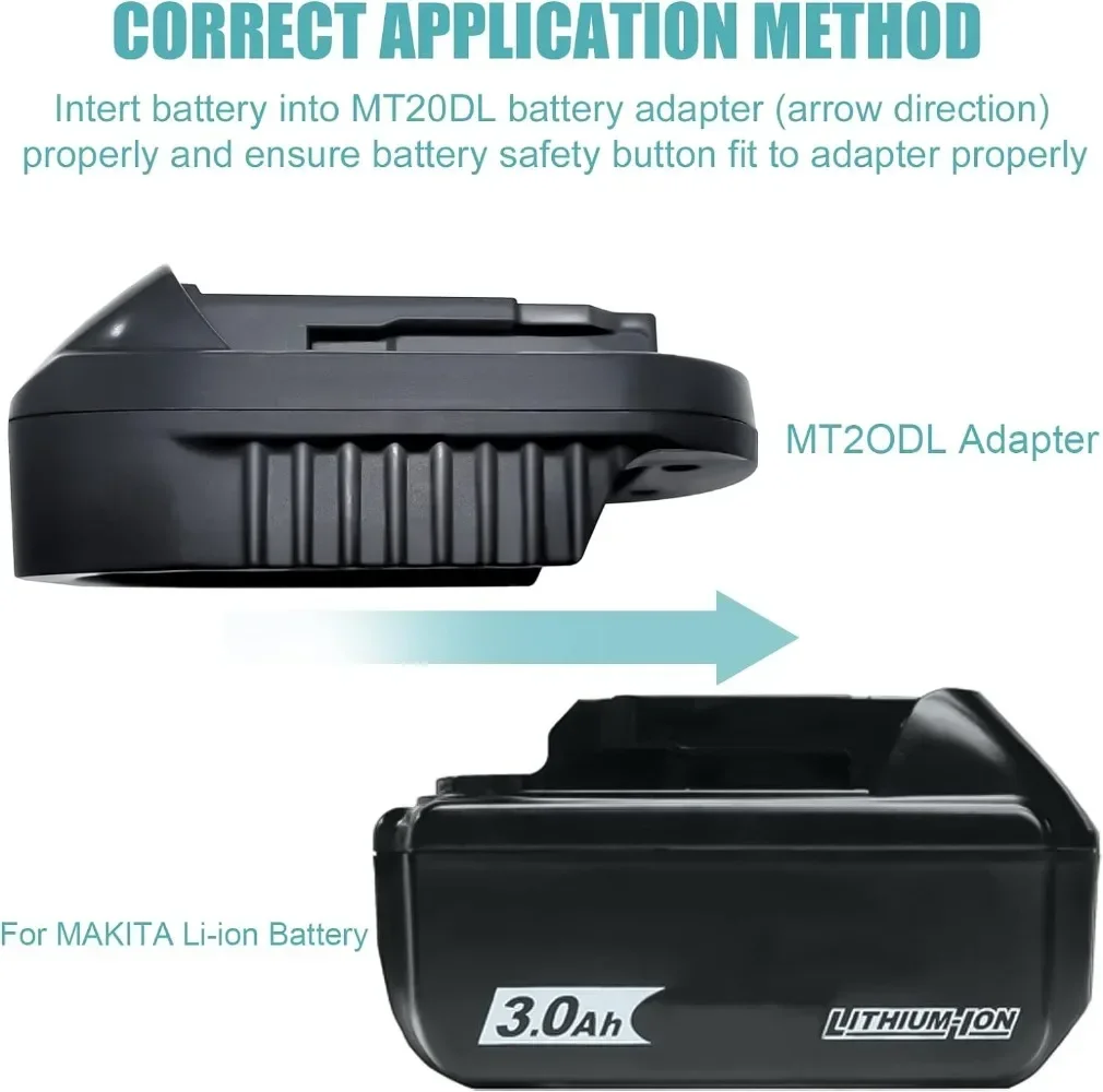 Imagem -04 - Adaptador de Bateria Li-ion para Dewalt Ferramentas Mt20dl Makita 18v 20v Bl1830 Bl1860 Bl1815 Dcb200