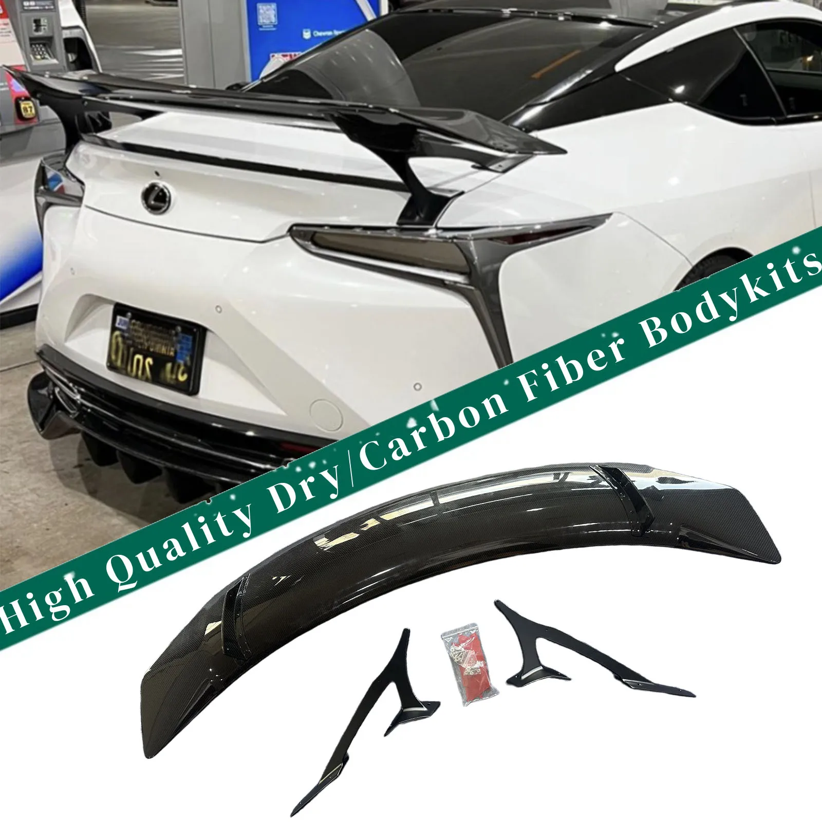 

Подходит для Lexus LC500 LC500H, сухое заднее крыло из углеродного волокна, крыло багажника, спойлер, крыло