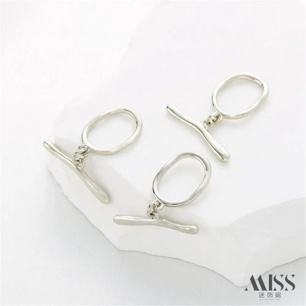 14K Gold Color Protection Irregular Oval OT Buckle DIY Handmade Bracelet Necklace Connection Ending IQ Buckle Accessories