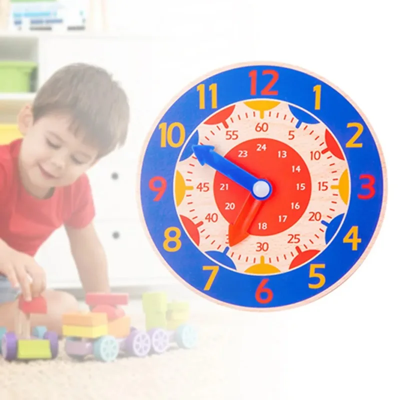 Wooden Educational Number Clock Toy for Kids Early Learning Time Recognition Cognitive Development Preschool Teaching Tool