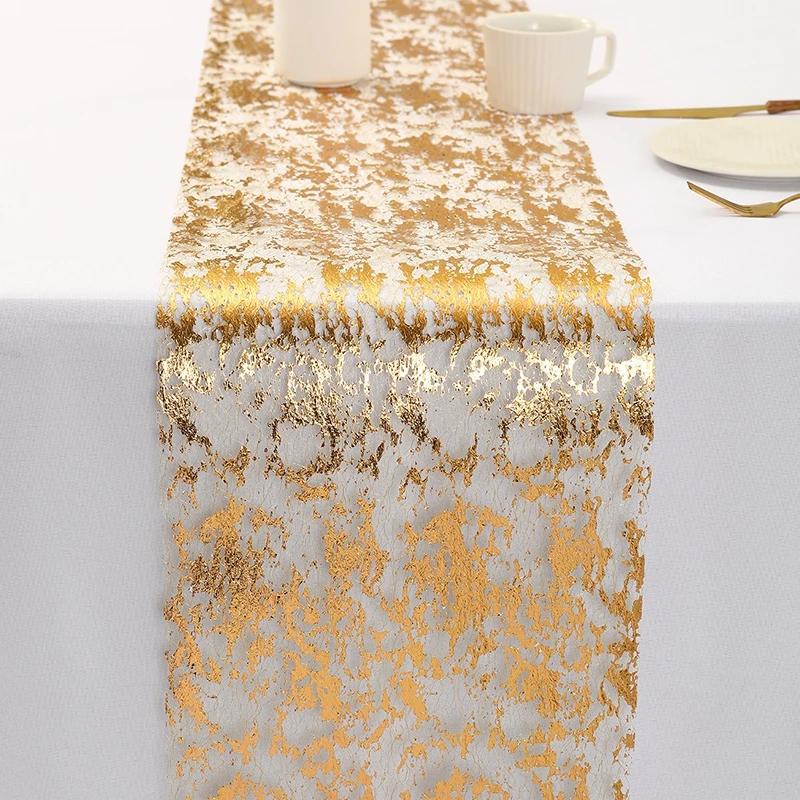 28x275cm Glitter Metallic Foil Thin Mesh Table Runners Roll, Table Decorations For Home Wedding Birthday Christmas Decorations