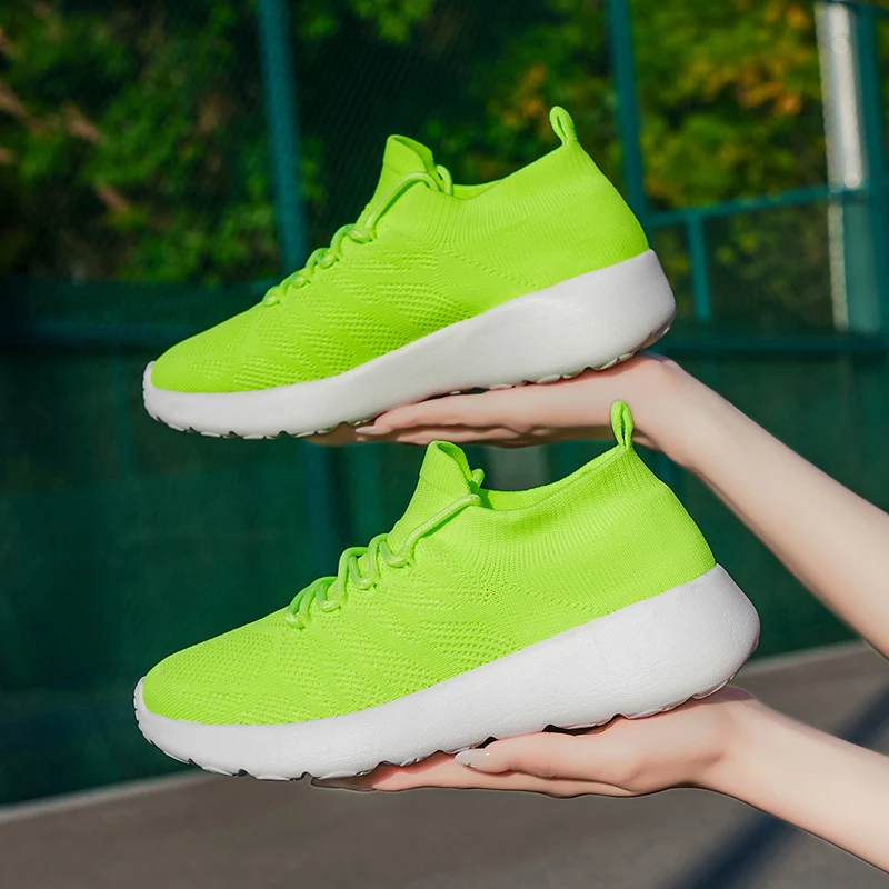 

Women's Sneakers Breathable Sock Shoes Knitted Mesh Casual Running Shoes Lightweight Ladies Slip on Leisure Tennis Walking Shoes