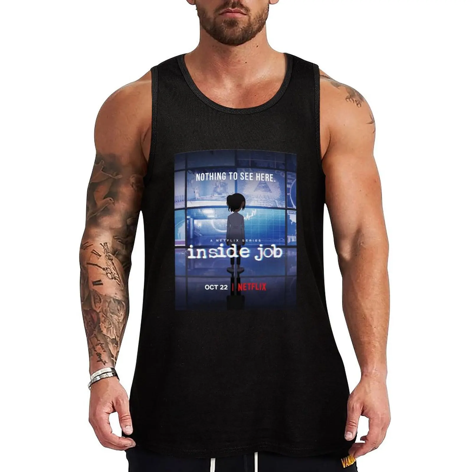 

Retro Inside Job Netflix Idol Gifts Fot You Tank Top Men sleeveless tee sleeveless shirt man gym bodybuilding t shirt