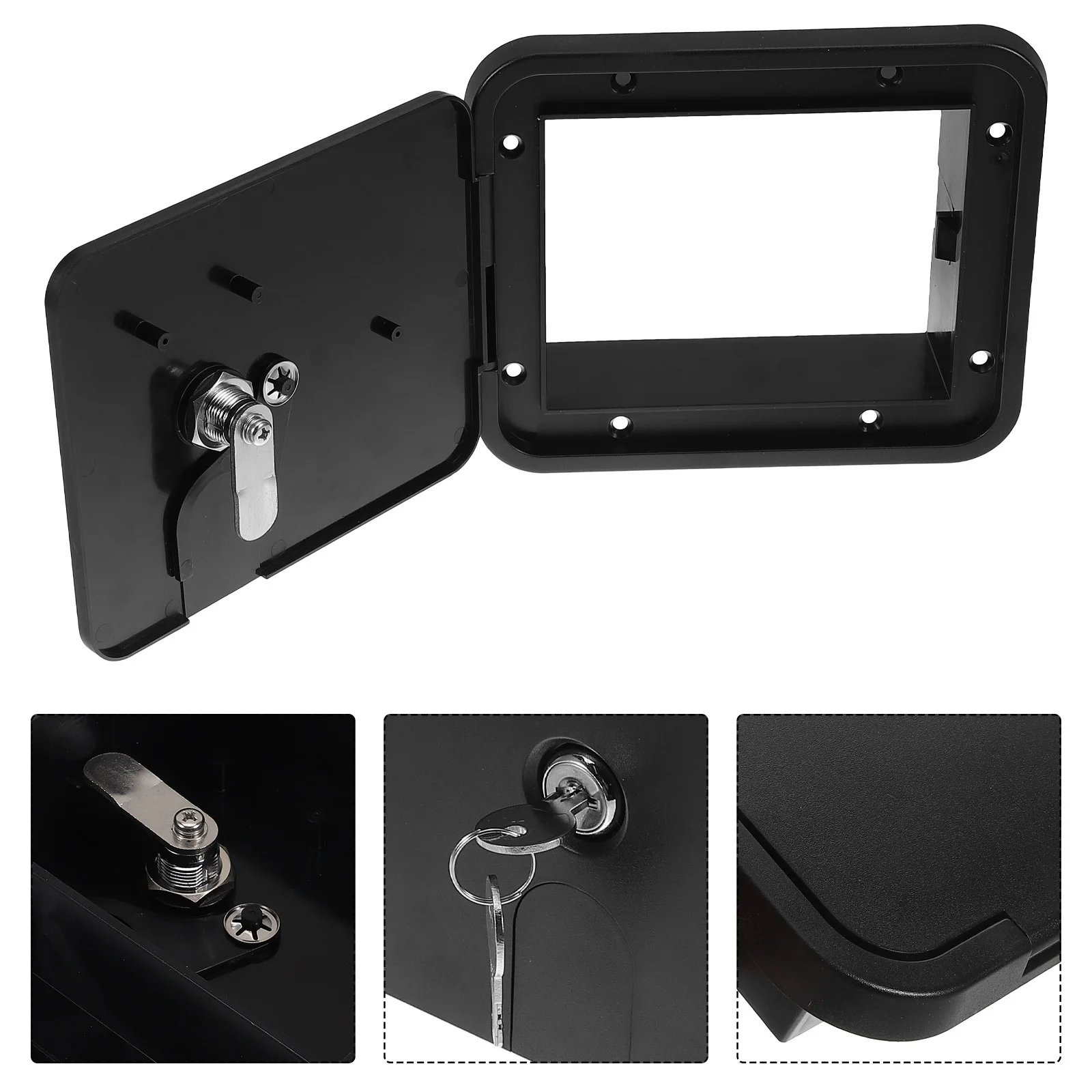 

1 Set Rv Compartment Door Lock Waterproof Durable Abs Alloy Material 2 Key Included For Camper Trailer Electrical Cord Hatch