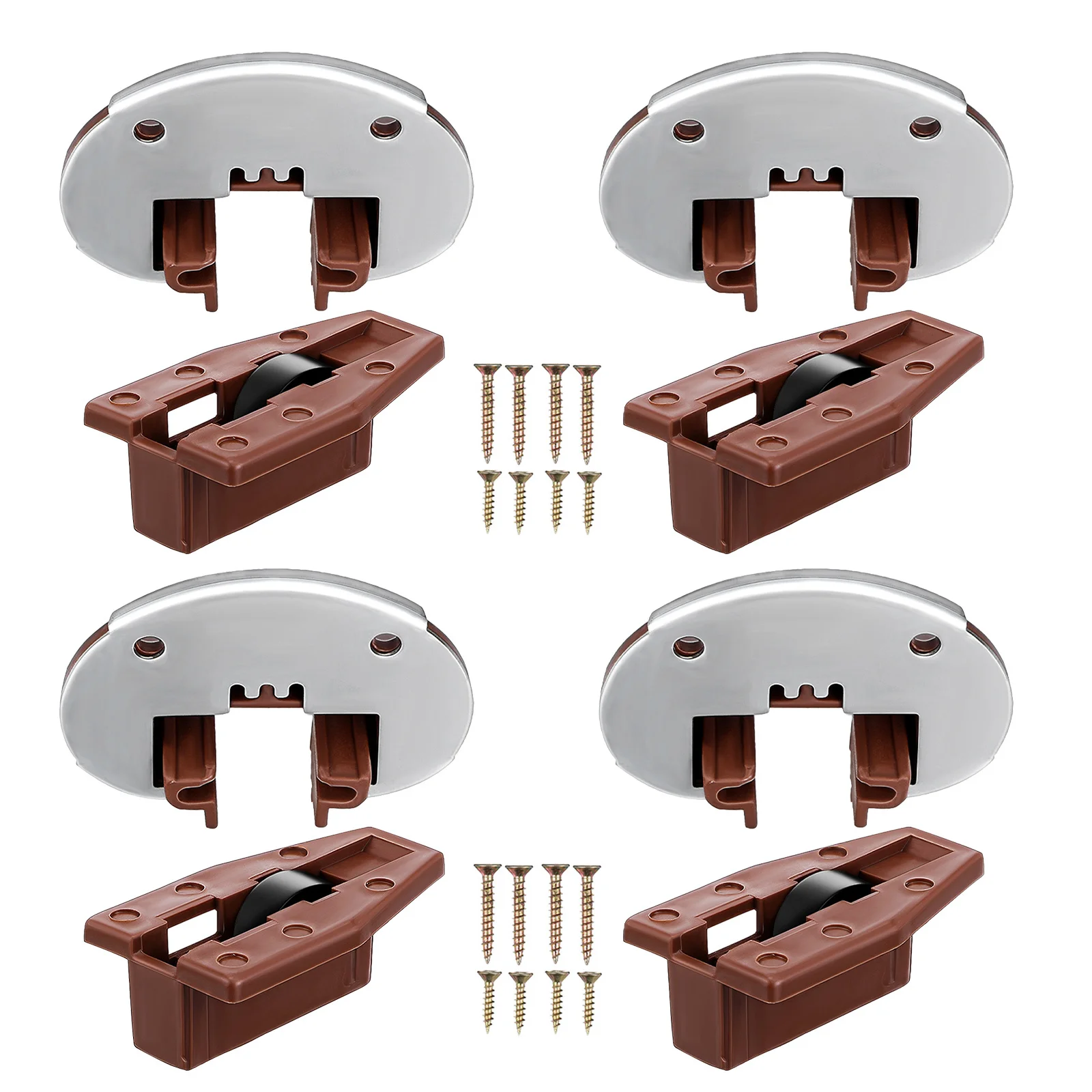 

4 set Drawer Slides Replacement Kit 4 Sets Plastic Rollers For Cabinet Drawer Glides Easy Installation Multifunctional Tool