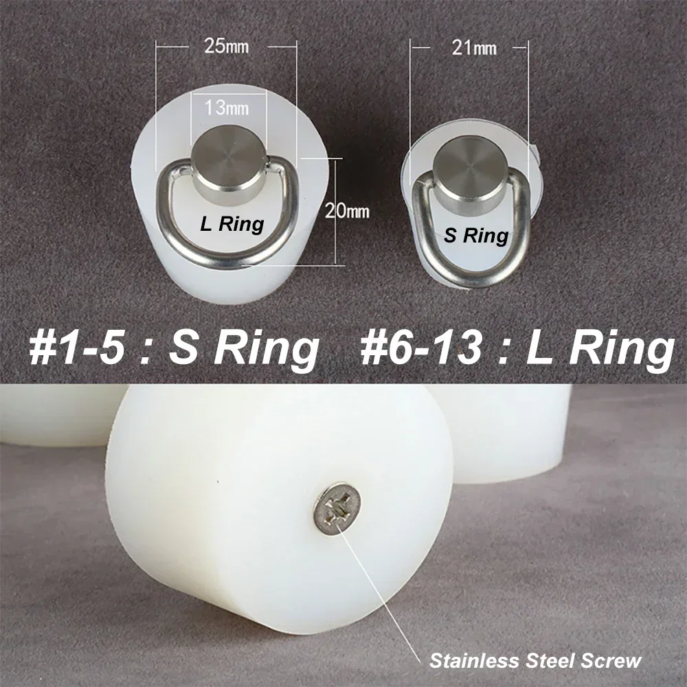 Tappo conico in gomma siliconica Tappo con puntali solido da 16 a 66 mm con anello a D in acciaio inossidabile per lavello della lavanderia del bagno della cucina