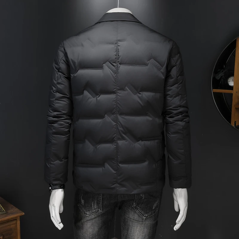 Autumn Winter Single Breasted Men's Blazer Luxury Solid Color White Duck Down Male Jackets Fashion Down Man Overcoats