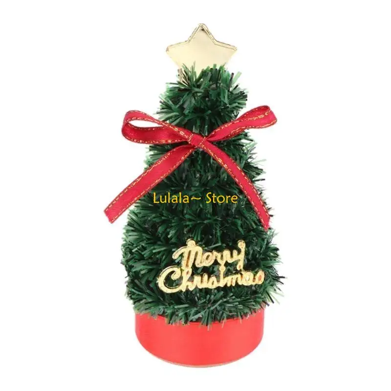 Y4QA إكسسوارات بيت الدمية شجرة عيد الميلاد DIY زينة الحديقة مناظر طبيعية مصغرة #4