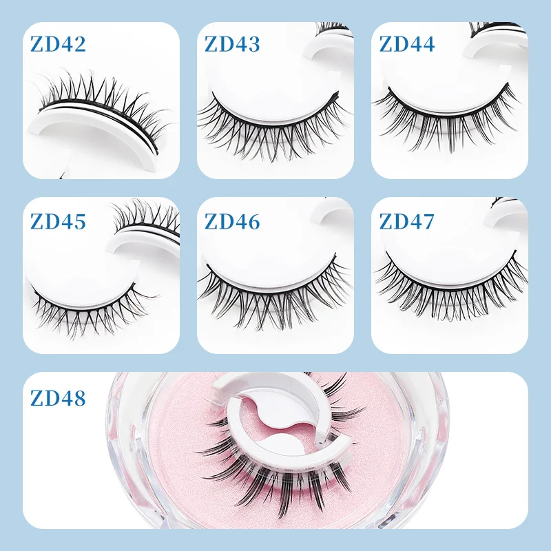 DINGSEN Koreanische Selbstklebende Wimpern Natürliche Wiederverwendbare Wimpern Manga-Wimpern Make-up-Produkte Ohne Klebstoff Wimpern – Detail 22