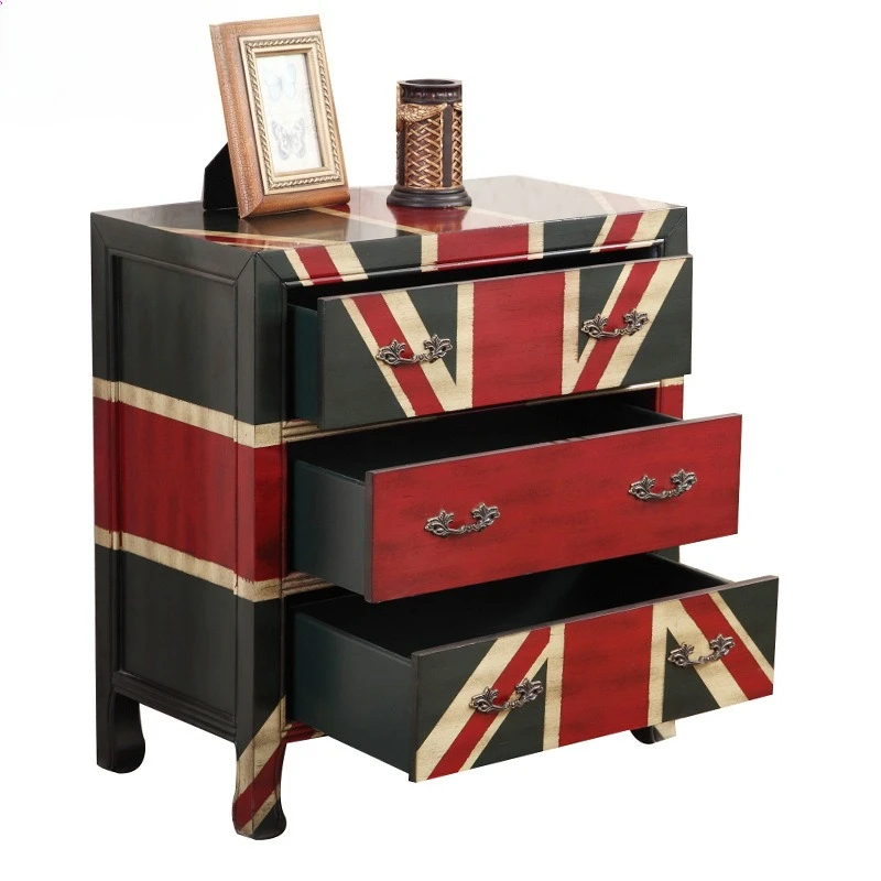 Möbelfabrik-Beistelltisch, Ecklampentisch im Wohnzimmer, drei Eimer im britischen Retro-Stil