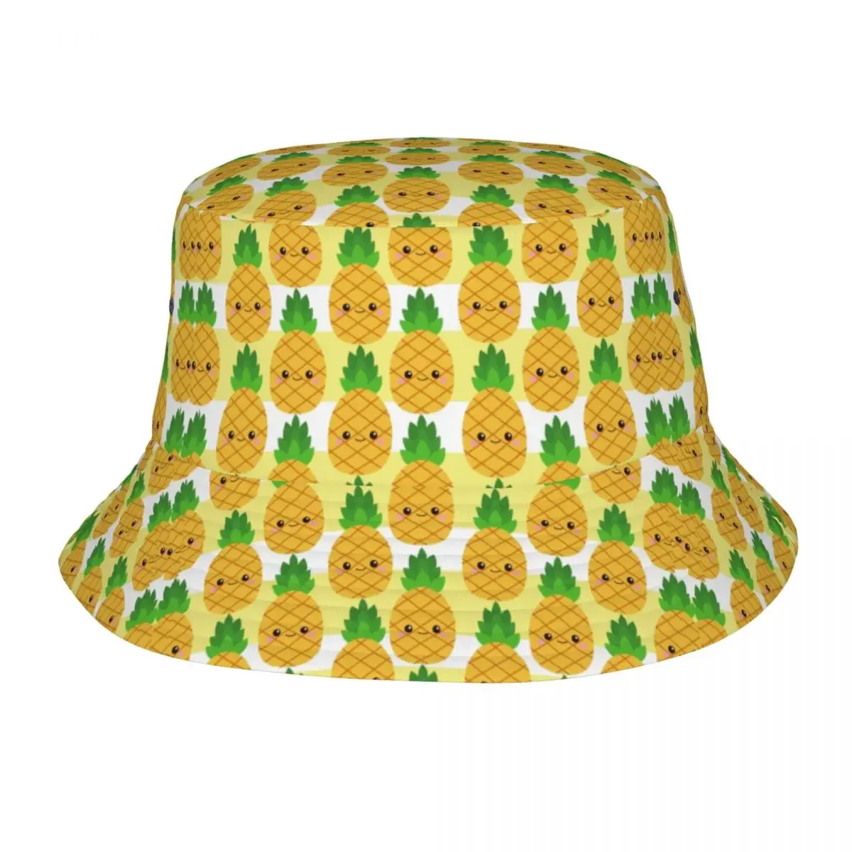 Fashion Abstract Pineapple Seamless Pattern Bucket Hats Women Men Beach Sun Summer Fisherman Cap