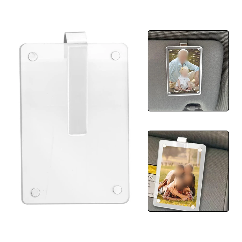 2pcs Magnetic Car Visor Photo Clip - Holds Wallet-Sized Photos, Perfect Car Decor Car Photo Holders Automobiles Parts