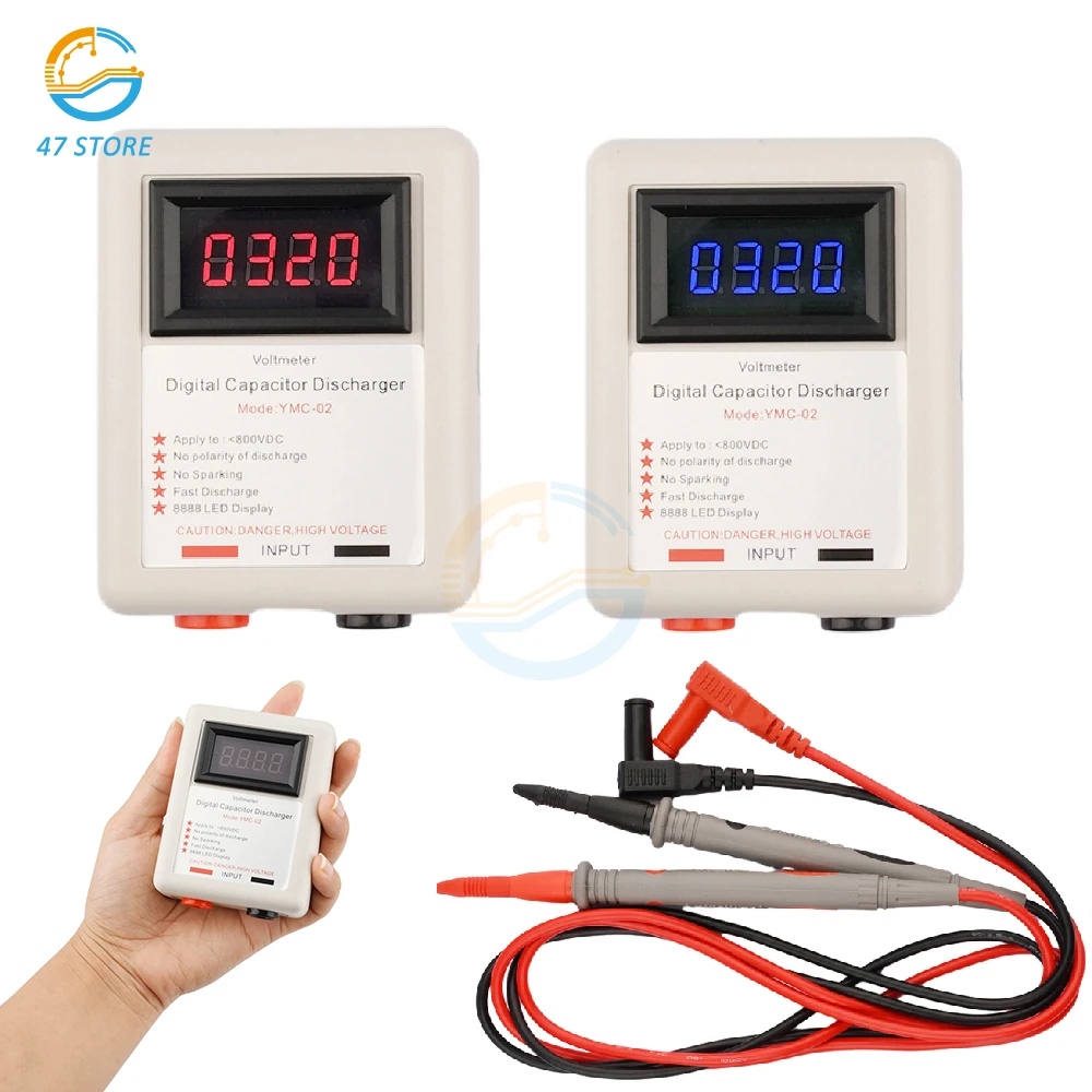 

Digital Capacitor Fast Discharger High Voltage Discharging Tool Electronic Repair Display Sparkpen Matenance 800V Voltage Tester