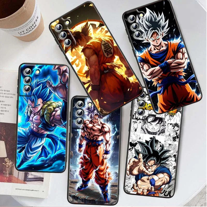 

Son Goku Illustration Cool Phone Case For Samsung Galaxy S25 S24 S23 S22 S21 S20 S10 Ultra Plus FE 5G Black Soft TPU