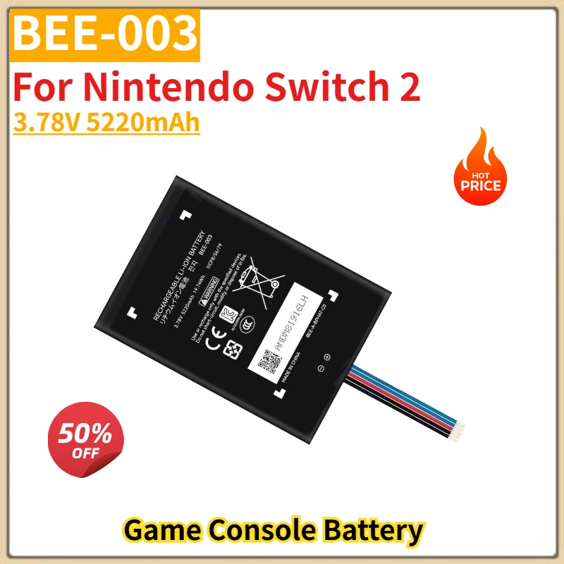 

Высококачественная батарея BEE-003, 3,78 В, 5220 мАч для игрового автомата Nintendo Switch 2, совершенно новая сменная батарея