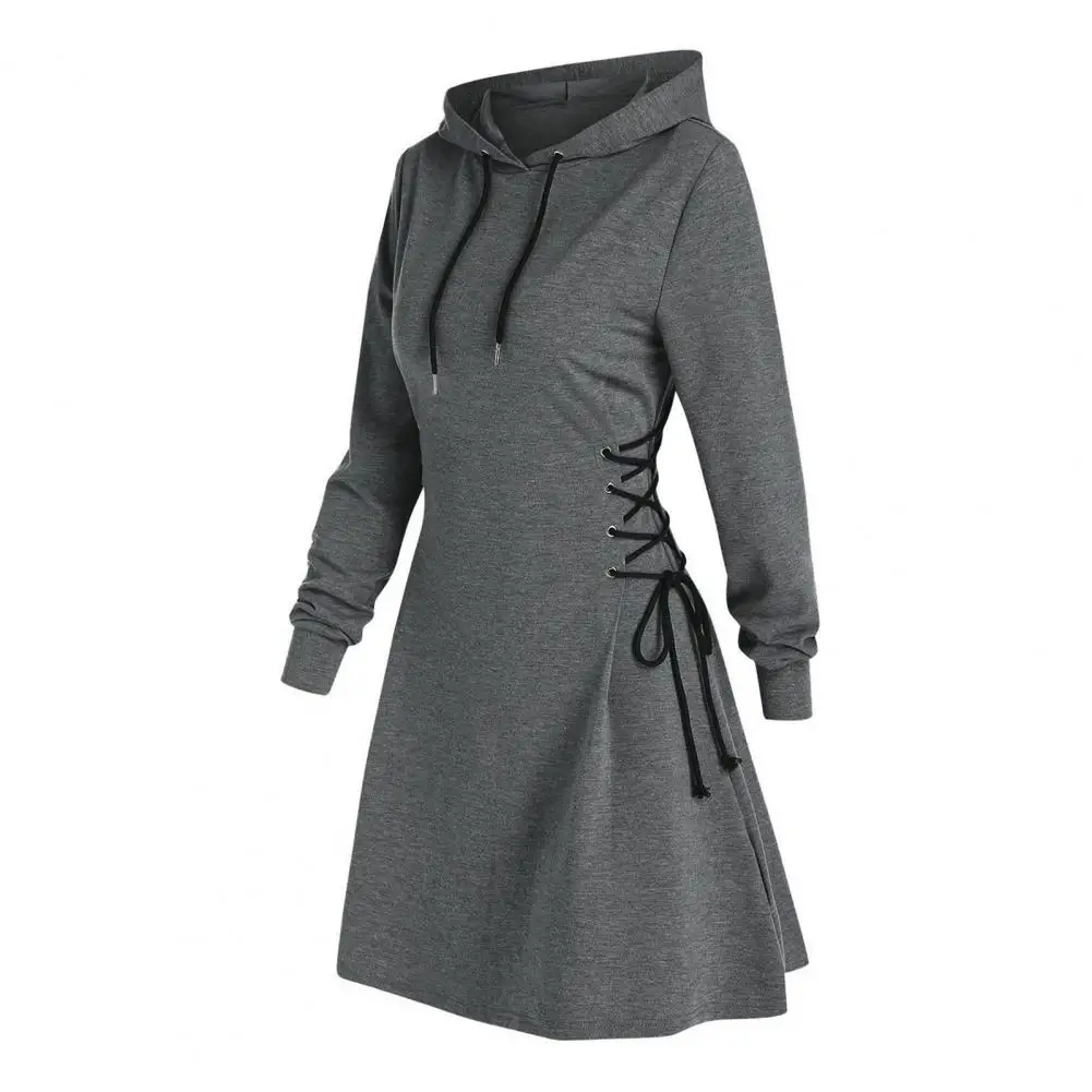 عادية التفاف تي شيرت فستان خمر المرأة الخريف كم طويل فستان قصير أزياء من الدانتل فساتين عادية للنساء مزاجه