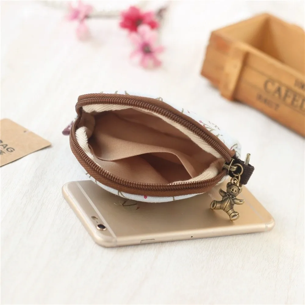 Portable Vintage Printed Coin Purse Cat Canvas Change Money Organizers Zipper Cartoon Women Wallet Pouch Kids Gift