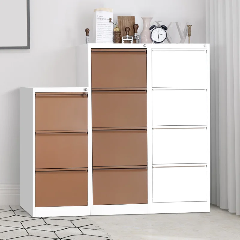 4 Drawer Document Steel Cabinet Vertical File Cabinet Office Drawer Folder Metal Cabinet Storage For A4 F4 File Storage