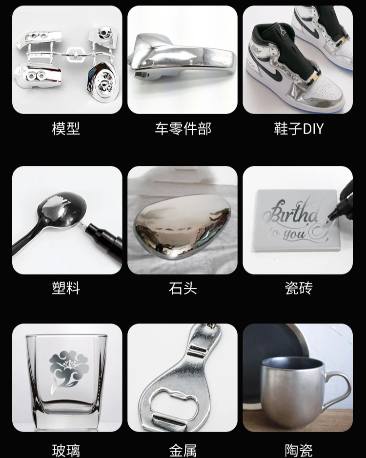 1pcs Chrome Mirror Marker Pen 0.7/1mm DIY Reflective Paint Pen Permanent Gold SILVER Marker Touch Up, Model Painting, Marking