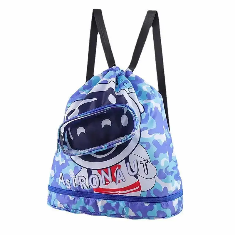 Kids Waterproof Swimming Backpack Wet Dry Separation Shoulder Bag Large Capacity Children Swim Storage Hand Pouch