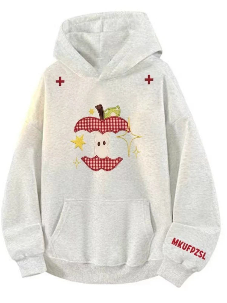 프린팅 패턴 귀여운 그래픽 후드티 하라주쿠 오버사이즈 스웨트셔츠 커플 카와이 만화 풀오버 달콤하고 재미있는 스트리트웨어