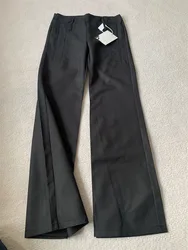 American Style Fashion Grey Color High Waist Trousers Women Casual Wide Leg Pants Summer 2024 Zipper Pockets Sweatpants Design