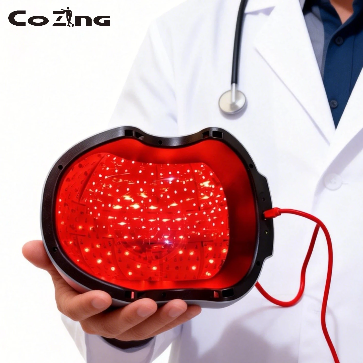 

Шлем для роста волос COZING - 90 лазерных диодов, 210 светодиодов, устройство для красной светотерапии 650 нм для массажа и ухода за кожей головы