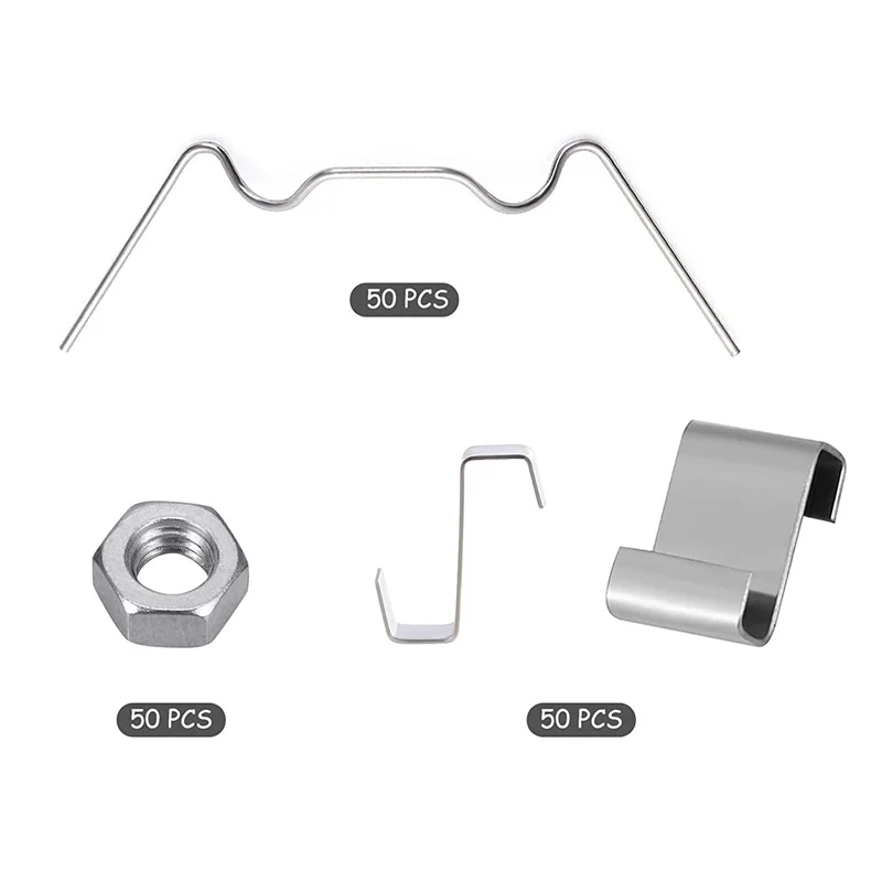 

AB33-400Pcs Greenhouse Repair Kit, Include Glazing W Wire Clip,Z Overlap Clip,Aluminium Nut And Bolt For Aluminium Greenhouse