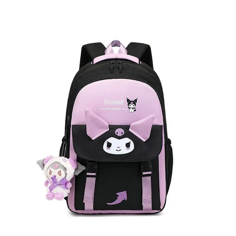 Tas ransel indah Kuromi Melody gadis tas sekolah untuk Remaja kuliah tas sekolah wanita ransel tas siswa tinggi